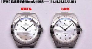 Đánh Giá Đồng Hồ Omega Fake Cao Cấp Constellation 131.10.28.60.55.001 Nữ 3S Factory