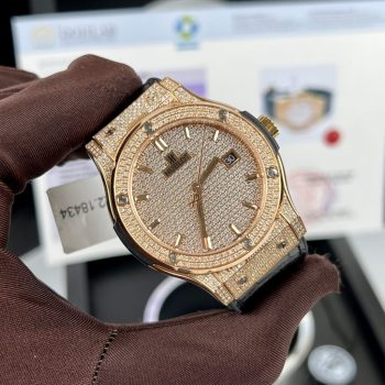 Đồng Hồ Hublot Bọc Vàng Độ Kim Cương Thiên Nhiên 42mm