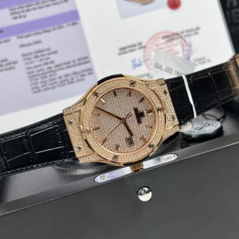 Đồng Hồ Hublot Bọc Vàng Độ Kim Cương Tự Nhiên