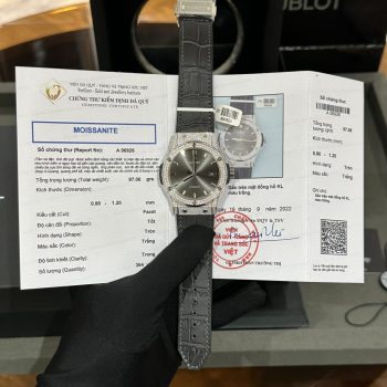 Đồng Hồ Hublot Nam Đính Kim Cương Moissanite Replica 11 JJF Factory 42mm
