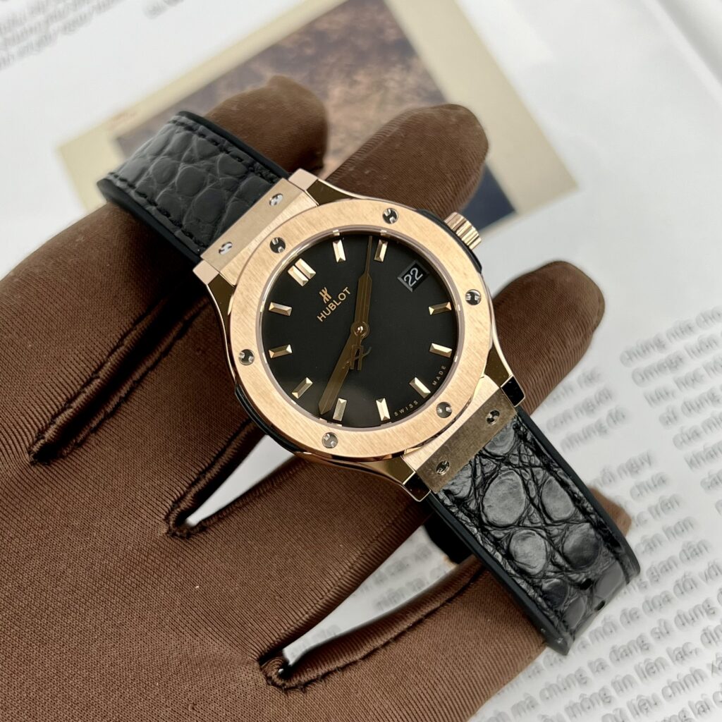 Đồng Hồ Hublot Nữ Classic Fusion King Gold Replica 11 Màu Đen