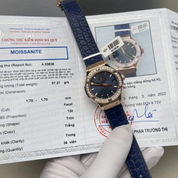 Đồng hồ Hublot nữ độ kim cương moissanite