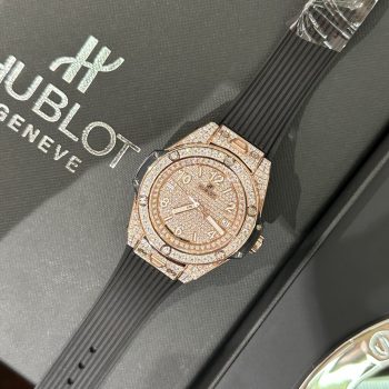 Đồng Hồ Hublot One Click Bọc Vàng Độ Kim Cương Thiên Nhiên Rep 11