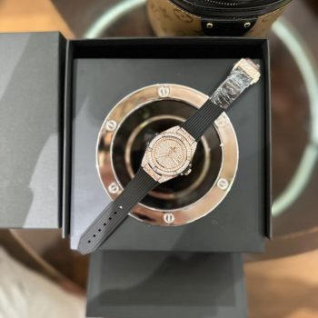 Đồng Hồ Hublot One Click Bọc Vàng Độ Kim Cương Tự Nhiên Rep 11