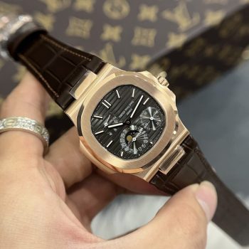 Đồng Hồ Nam Patek Philippe Nautilus 5712R Replica 11 Dây Da Màu Nâu 40mm