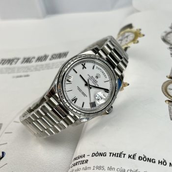 Đồng Hồ Nam Rolex Day-Date Fake 11 Cao Cấp Đính Đá