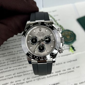 Đồng Hồ Nam Rolex Daytona 116519LN Dây Cao Su Mặt Xám Fake Cao Cấp Nhất 40mm