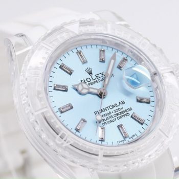 Đồng Hồ Nam Rolex Phantomlab Sapphire Mặt Xanh Cọc Số Đính Đá
