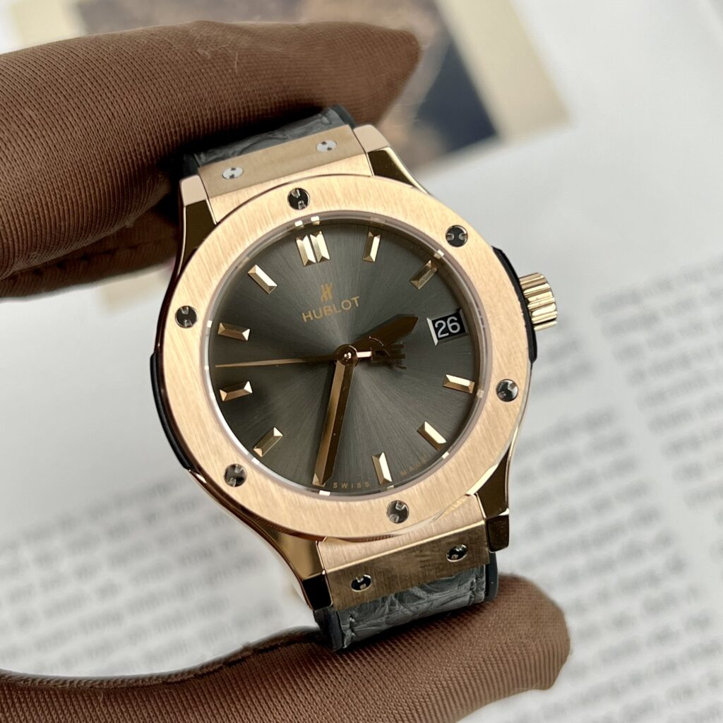 Đồng Hồ Nữ Hublot Classic Fusion King Gold Replica 11 Màu Xám