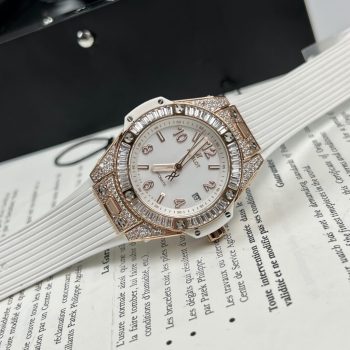 Đồng Hồ Nữ Hublot Rep 11 Dây Cao Su Màu Trắng Big Bang One Click 39mm