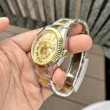 Đồng Hồ Rep 11 Rolex Sky-Dweller 326933 Mặt Số Vàng Champagne