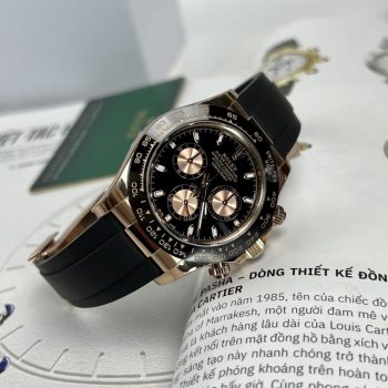 Đồng Hồ Replica Cao Cấp - Rolex Cosmograph Daytona Mặt Số Đen Hồng 40mm