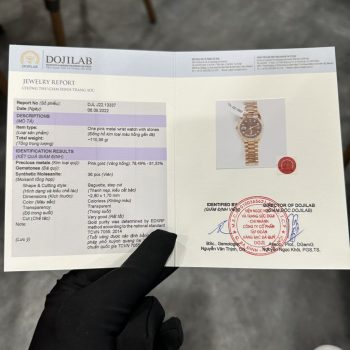 Đồng Hồ Rolex Bọc Vàng Hồng 18K Kim Cương Moissanite
