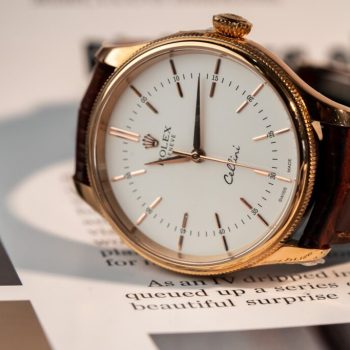Đồng Hồ Rolex Cellini Rep 11 Thụy Sỹ Nam Mặt Số Trắng Dây Da Màu Nâu 39mm