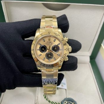 Đồng Hồ Rolex Cosmograph Daytona 116508 Mặt Số Vàng Champagne Đen