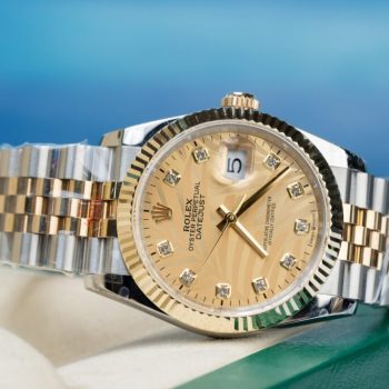 Đồng Hồ Rolex Datejust 126233 Bọc Vàng 18K Mặt Số Cây Lá Nhiệt Đới Vàng Champagne