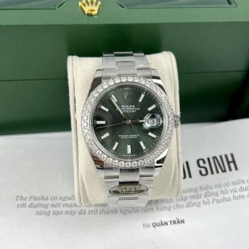Đồng Hồ Rolex DateJust Độ Kim Cương Moissanite 2.5 Ly Rep 11