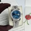 Đồng Hồ Rolex DateJust Độ Kim Cương Moissanite Rep 11 Mặt Xanh Dương