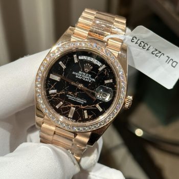 Đồng Hồ Rolex Day-Date Bọc Vàng Độ Kim Cương Moissanite