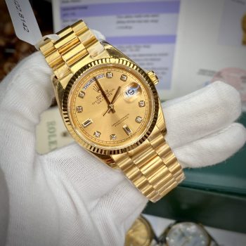 Đồng hồ Rolex DAy-Date cọc số đính đá