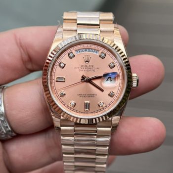 Đồng Hồ Rolex Day-Date Vàng Everose Fake 11 Cao Cấp Thụy Sỹ EW 36mm