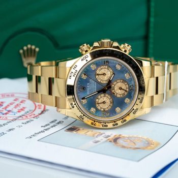 Đồng Hồ Rolex Daytona 116508LN Rep 11 Mặt Xà Cừ Cọc Số Kim Cương Moissanite 40mm