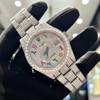 Đồng hồ Rolex độ full kim cương moissanite