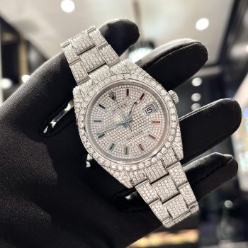Đồng hồ Rolex độ full kim cương moissanite