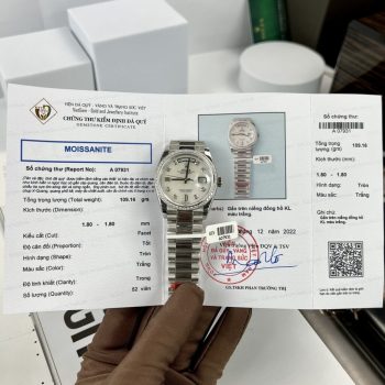 Đồng hồ Rolex Rep 11 Độ Kim Cương Moissanite